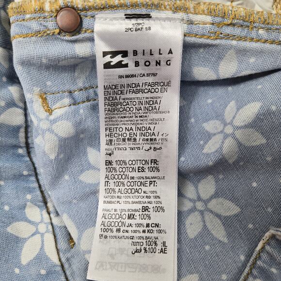 Wrangler X Billabong Women's Perfect Pair Daisy Floral Jeans Blue Chambray sz 28 - Picture 15 of 16